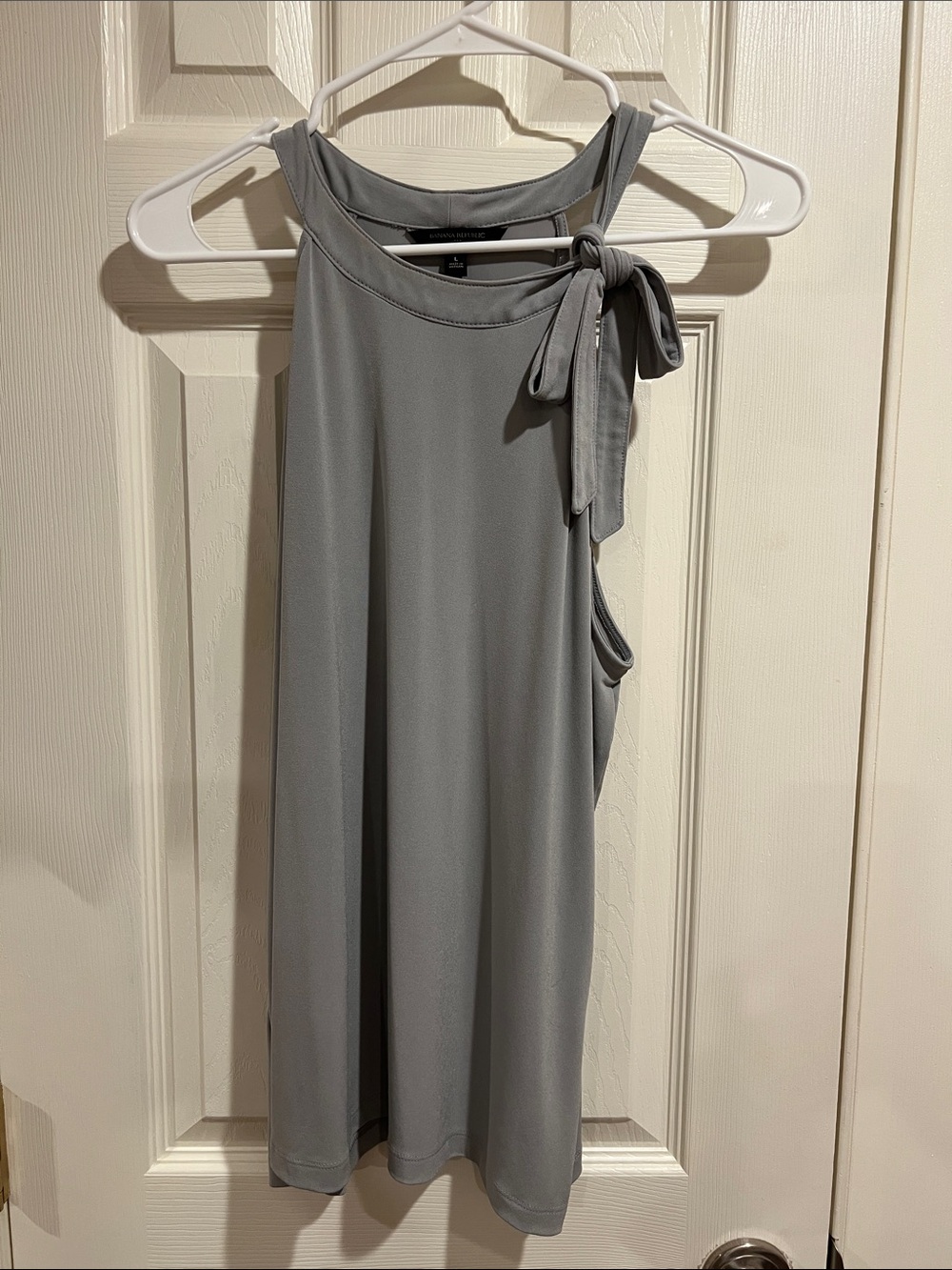 Banana Republic One-Shoulder Tie Shift tank top in Light Gray